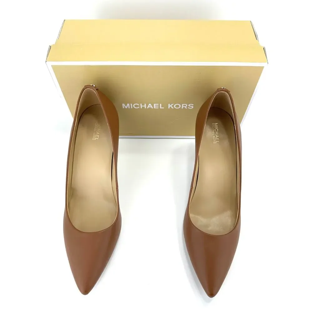 Michael Kors Dorothy Flex Pump Sz 11 Rich Luggage/Brown Color Stiletto Heels New